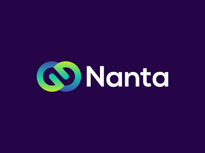 Nanta arrows brand mark gradient color letter logo logo design n negative space