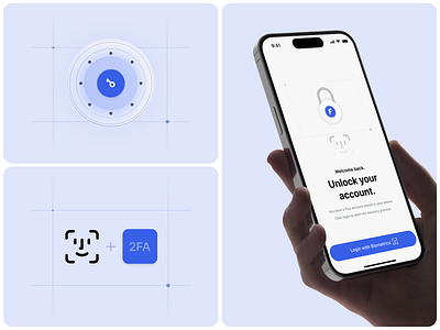 Mobile Security App – Biometric & 2FA Login UI 2fa app app authentication app interface app security biometric login clean ui fintech design interaction design interface ios minimal design mobile app design mobile ux modern app design product design ui ui design ux ux design