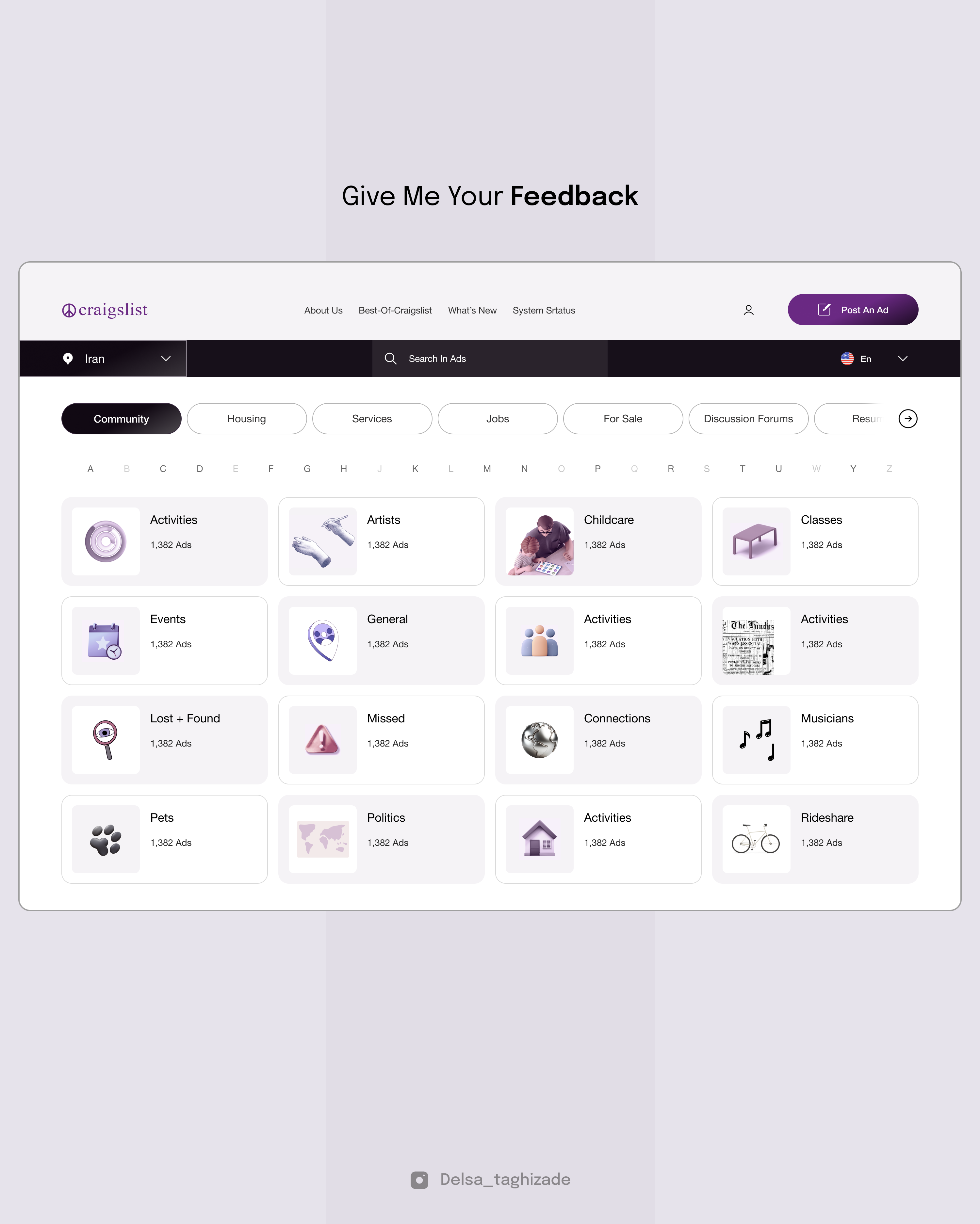 ReDesign of Cairgslist Website / ADS Website 💯 ads branding figma graphic design landingpage productdesign re design redesign ui uidesign uidesigner uiux ux uxdesign uxdesigner uxstrategy web webdesign website websitedesign