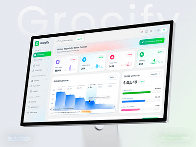 Grocery Admin Dashboard admin panel analytics dashboard business dashboard dashboard design dashboard ui data insights data visualization ecommerce dashboard grocery tech grocify design mobile dashboard modern design product design retail dashboard saas ui sales analytics ui ux user interface ux design web app design