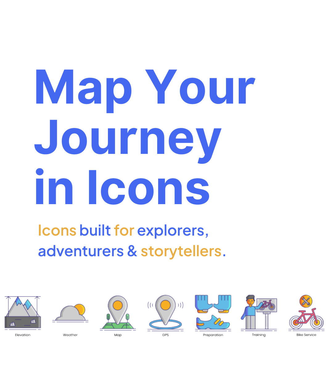 Bike Tour Icons branding design graphic design icons illustration ui ux vector