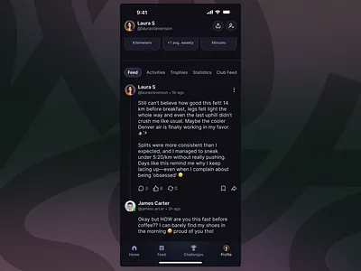 DailyUI Challenge #047 — Activity Feed activity app branding dailyui design feed graphic design mobile social media ui