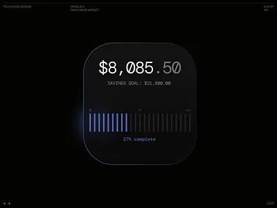 Piggy Bank Widget — Dark Mode animations app applications dark mode dark theme dashboard design finances fintech highlights loading piggy bank savings ui ui design ux widget