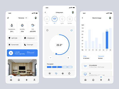 Smart Home App UI 2d 3d animation app design app ui clean creative design home automation minimal smart home smart home animation smart home app ui ui deisgn uiux user interface ux ux design