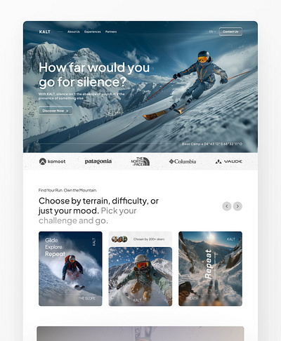 Adventure Website Design adventure website design design exploration website figma framer hiking website landing page mountain exploration outdoor lifestyle brand travel website design ui uiux web design website design