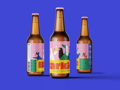 Barkie beer bottle character design dog illustration label packaging patswerk pet typography vector