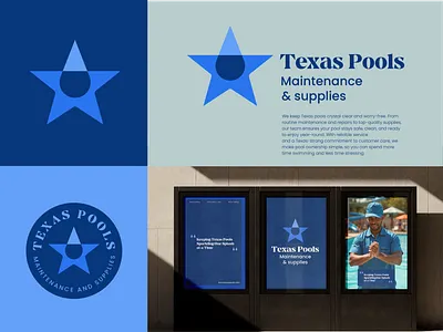 texas pools branding clean filter logo design negative space pool pool logo star star logo texas water water logo