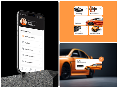 Car service app screen (ios) app application auto car car service detailing ios ui uidesign uiux ux