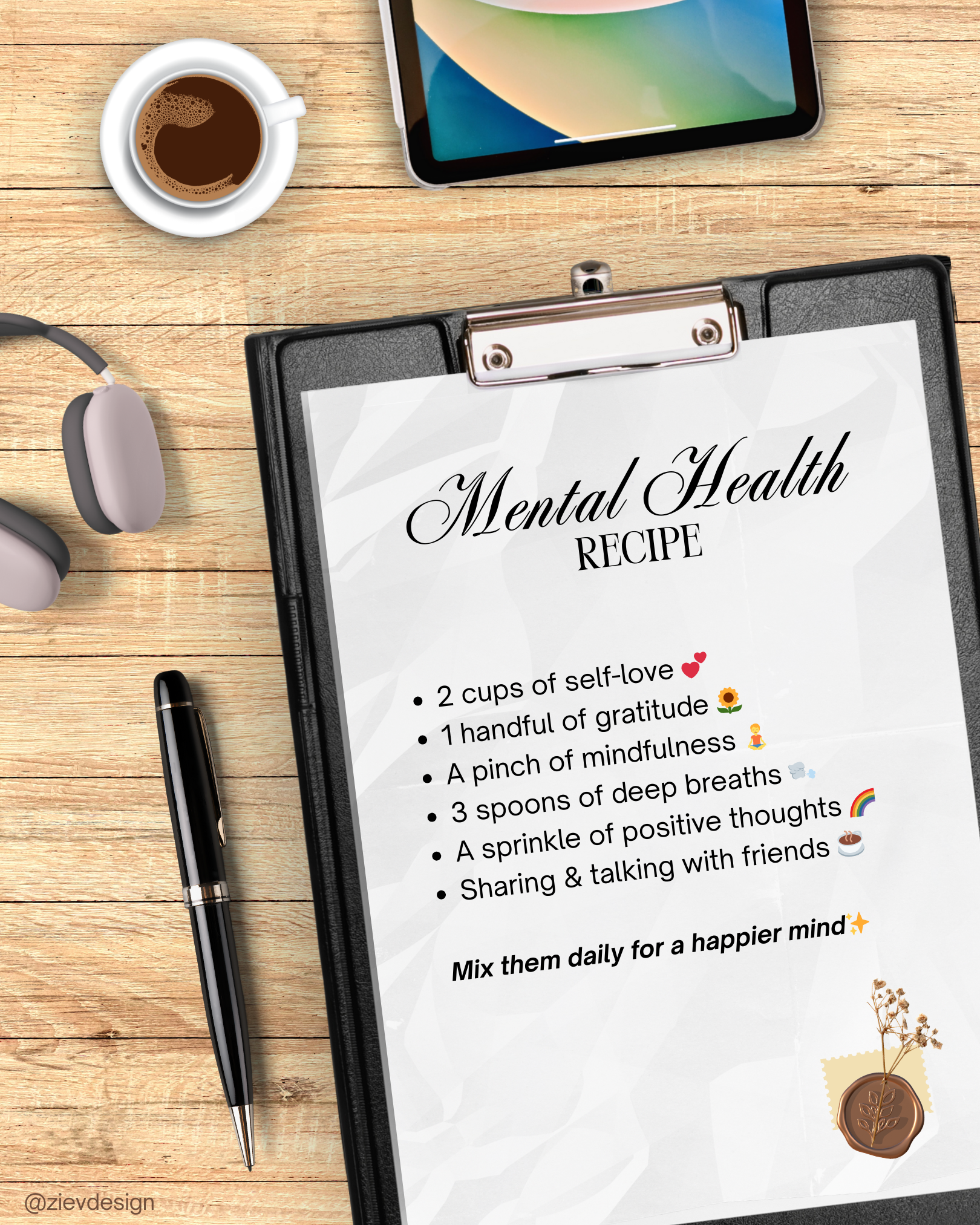 Mental Health Recipe Design Poster branding design graphic design logo motion graphics