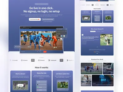 Instant Live Streaming Landing Page Design branding design fast streaming figma framer illustration landing page live stream modern modern landing page design performance boost productivity saas stream ui uiux video web design website design