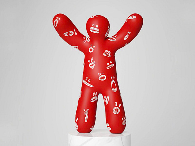Red Fear 3d art artwork branding design illustration interior sculpture ui visualization