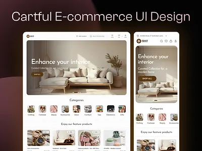 E-commerce Website Landing Page UI Design appdesign creativedesign digitaldesign ecommercedesign ecommerceui landingpagedesign mobileappdesign uiuxdesign webdesign