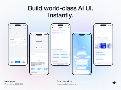 Headstart Premium AI UI Kit aifigma productdesign headstart ui