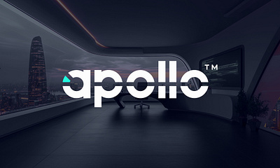 Apollo | A geometric concept logo blue logo clean logo geometric logo high tech logo logo design logo for sale logo idea logo proposal modern logo professional logo science logo tech logo white logo