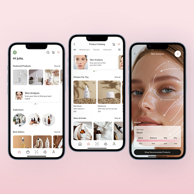 NaturCycle App app branding clean design graphic design mobile skin care ui ux uxui