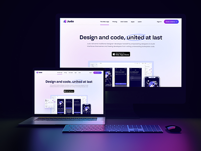 Judo Website 3.0 app clean clear design gradient interface design nocode platform uiux ux design web design website