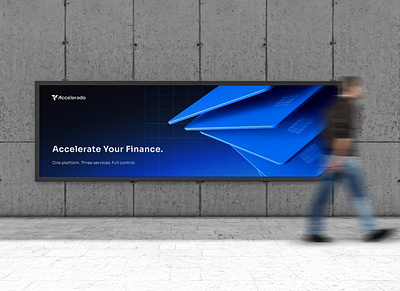 Banner Deign for Fintech Company 3d 3d graphic 3d illustration banner blue brand identity branding card finance fintech gradient graphic design street