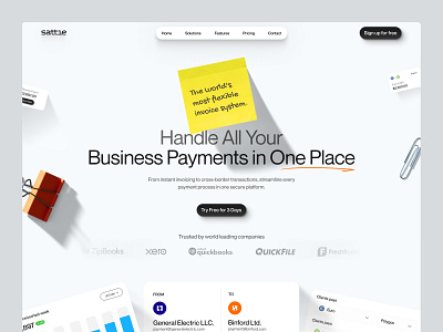 Sattle – Fintech Website Design for B2B Payments & Invoicing b2b b2b payments banking business payment system digital wallet pay finance saas website finance ui finance website financial ui design fintech saas fintech ui fintech website invoice invoice design invoice payment payment payment gateway ui payroll automation saas website ui design