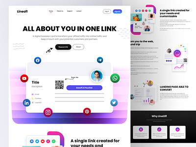 Link-in-bio SaaS UI/UX Design affiliate links influencers landing page link in bio microsite builder modern website nishar saas saas landing page saas website social media web web design website design