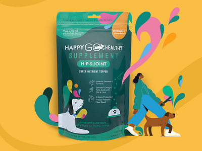 Happy Go Healthy Packaging & Branding adobe illustrator character character design character illustration dog dog character dog food dog illustrations illustration packaging design packaging illustration vector illustration website design