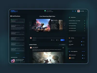Social Platform for Gamers graphic design homepage platform ui web application