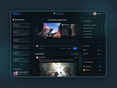 Social Platform for Gamers graphic design homepage platform ui web application
