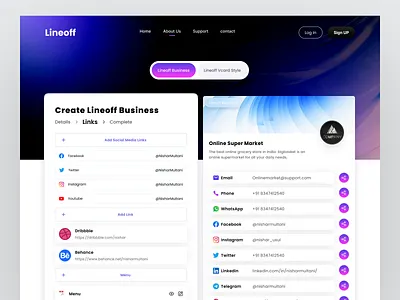 Link in BIO SaaS ai builder cards design link in bio dashboard links nishar product design profile page saas section ui tabs ui user profile ux