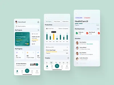 Task Management App UI android app app design app ui design application design business ios app mobile app mobile app design mobile ui product design saas saas app start up task task management task management app ui to do to do list ui