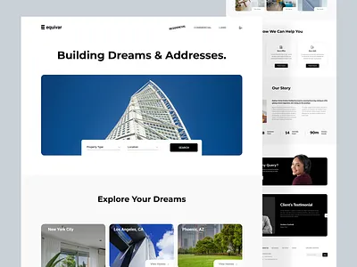Equivar - Real Estate Company Landing Page creative design landing page landing page design minimal product design real estate theme ui design uiux design uxdesign web design website wordpress