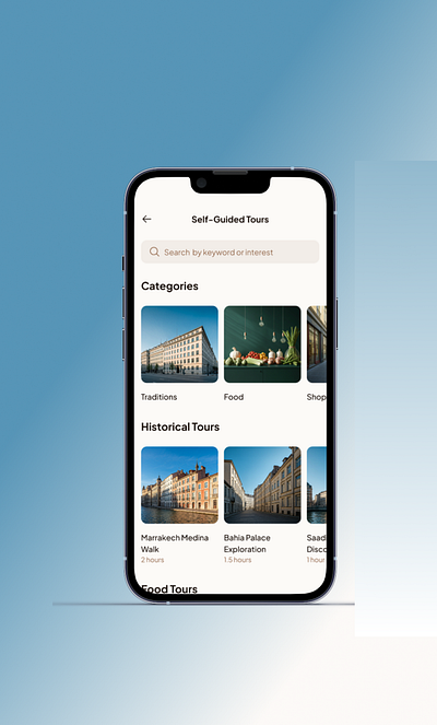 Self-guided tour screen design typography ui ux