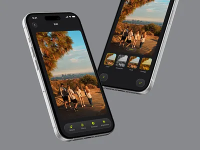File Editor // Filter filter ui glass design image editor app minimal mobile app design ui ux visual design