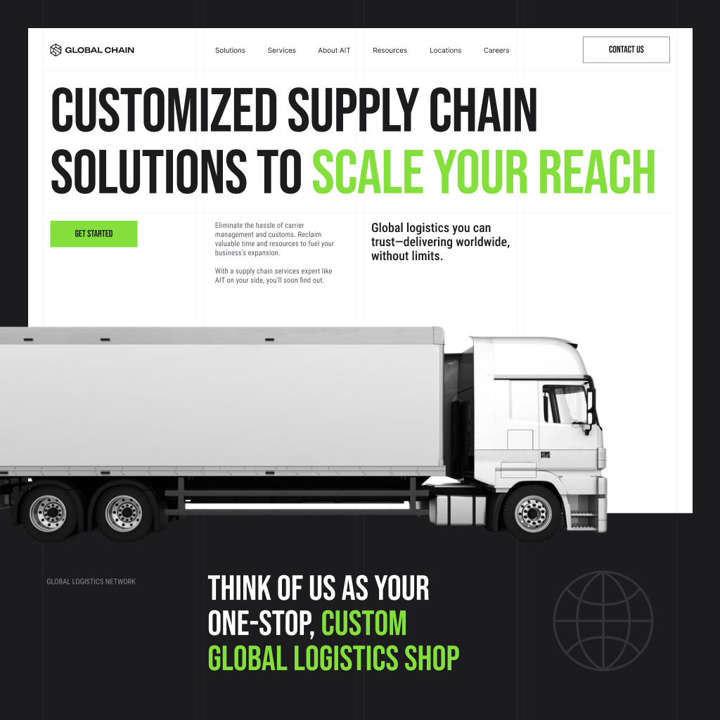 Global Chain — Supply Chain Solutions Website b2bdesign corporatewebsite landing page logistics supplychain ui web design