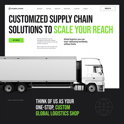 Global Chain — Supply Chain Solutions Website b2bdesign corporatewebsite landing page logistics supplychain ui web design