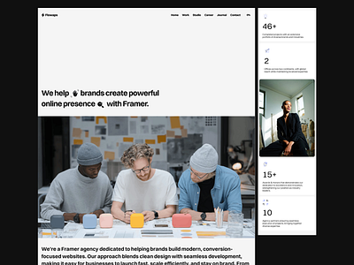 Feature section concept for agency website advertising agency animation branding design graphic design illustration landing page logo minimalistic modern motion graphics ui ux vector web design website white label