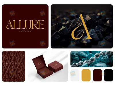 Packaging and Logo Design for Premium Jewelry Brand brand branding creative design design portfolio showcase geometric patterns in design jewelry jewelry brand identity jewelry packaging ideas logo luxury brand design luxury packaging design maroon and gold aesthetic packaging packaging case study packagingdesign premium jewelry branding premium product packaging ui visual identity design