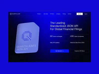 AI Landing page web design feature section ✦ Quantillium ai animation design interaction landing page motion graphics service site startup ui ux web design website