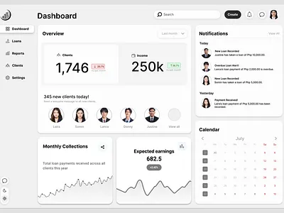 Lending Management System Dashboard UI dashboard figma ui ux webapp
