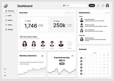 Lending Management System Dashboard UI dashboard figma ui ux webapp
