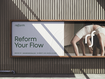 Reform Logo Application billboard mockup branding design graphic design illustration logo minimalist logo outdoor mockup typography ui vector visual identity yoga branding yoga logo