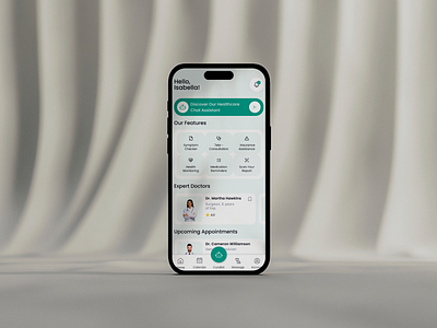 Healthcare Chatbot App Design adobe ai ai app app app design application design bot branding chatbot creative figma healthcare hospital medical app mobile app ui ui ux