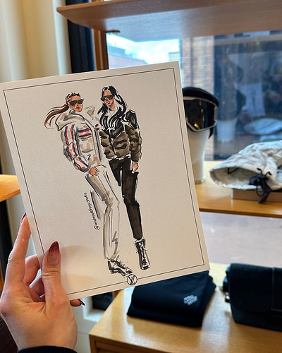 Live Luxury: Andrea Del Hoyo Draws for Louis Vuitton and Bvlgari brands drawing fashion illustration luxury portraits