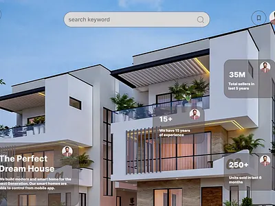 Real estate landing page branding ui