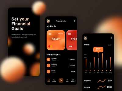 Fintech Mobile App Design figma graphic design mobile application ui uiux