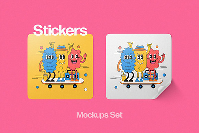 Square Sticker Mockups square