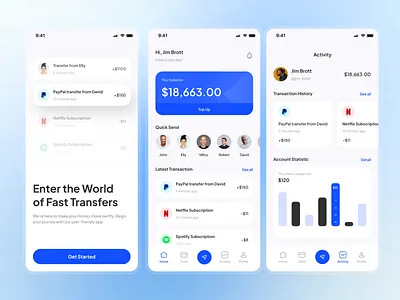 Finance Mobile Application app app redesign app ui finance app finance application fintech mobile app mobile application money transfer app send money transfer app