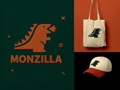 Monzilla – Modern Dinosaur Inspired Logo & Branding Mockup branddesign brandidentity branding dinosaur graphicdesign logo logodesign logomark mockup