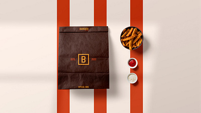 The Burguer Steak House Branding bag branding burger design download identity logo mockup mockups packaging paper bag psd restaurant template typography