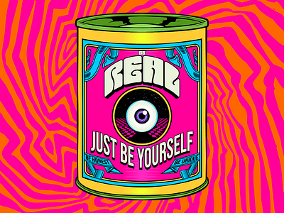 Be Real can design funny illustration parody psychedelic real retro surrealism trippy typography vector vintage wisdom
