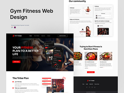 Gym & Fitness Landing Page Design burn fat diet website echwitpro fitness app ui design fitness coach fitness website fitness website design gym gym fitness health landing page ux design ui landingpage minimalist popular design seo fitness website uiux in figma web design web design in figma website design workout