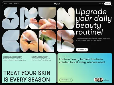 Landing | Skincare animated animation beauty cosmetics design desire agency graphic design home page landing landing page motion motion design motion graphics product skin care skincare ui web site web ui website